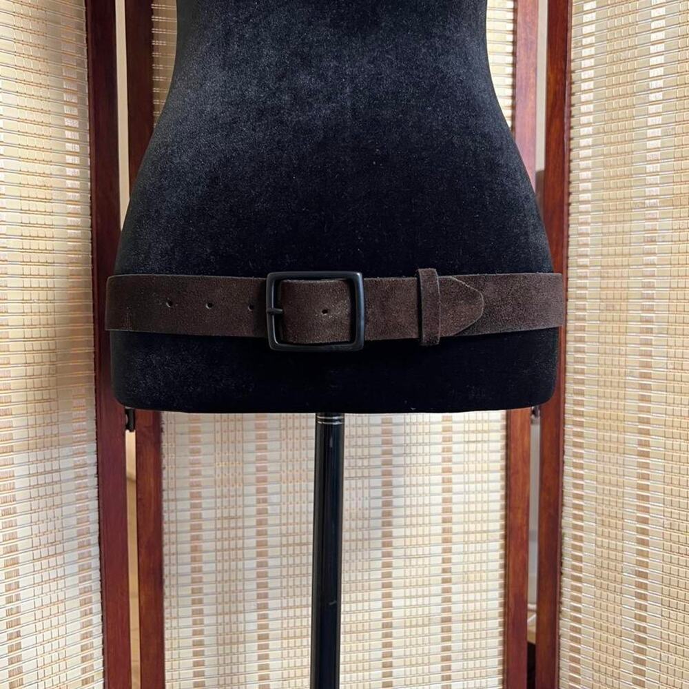 rag & bone Made in England Dark Brown Genuine Suede Belt Size 30